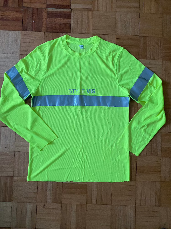 Unisex STYLE VIS mesh long sleeve with reflective S SAMPLE RAW HEM AND SLEEVE HEMS