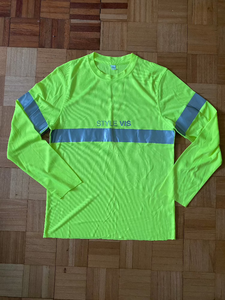 Unisex STYLE VIS mesh long sleeve with reflective S SAMPLE RAW HEM AND SLEEVE HEMS