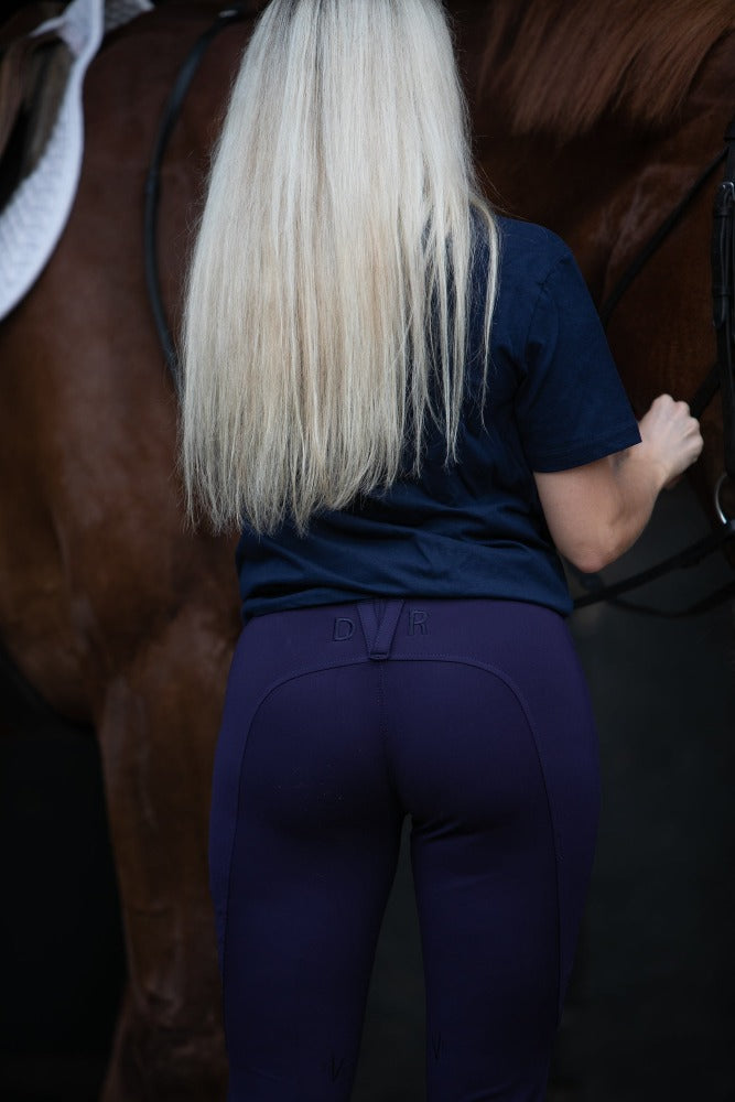 DVR Equestrian Penny pull on jodhpurs in Eggplant navy