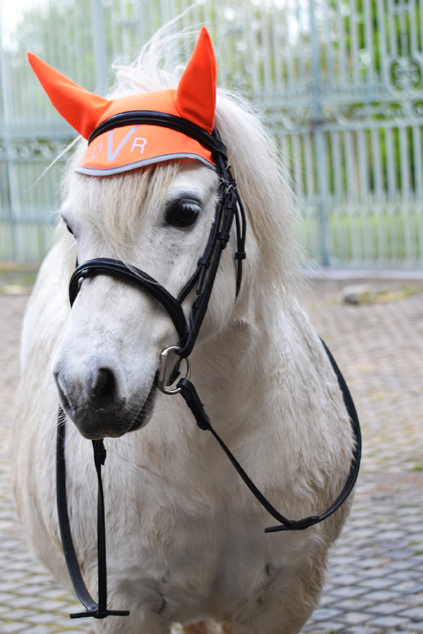 DVR Equestrian pony high visibility fly veil mesh fabric with reflective details