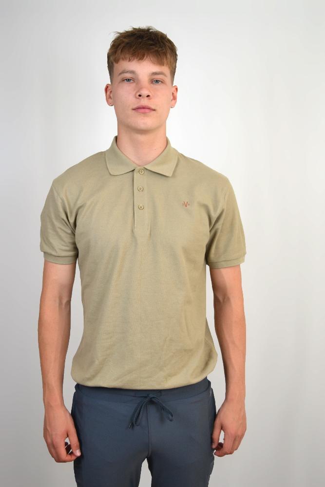 Sand beige unisex polo shirt M