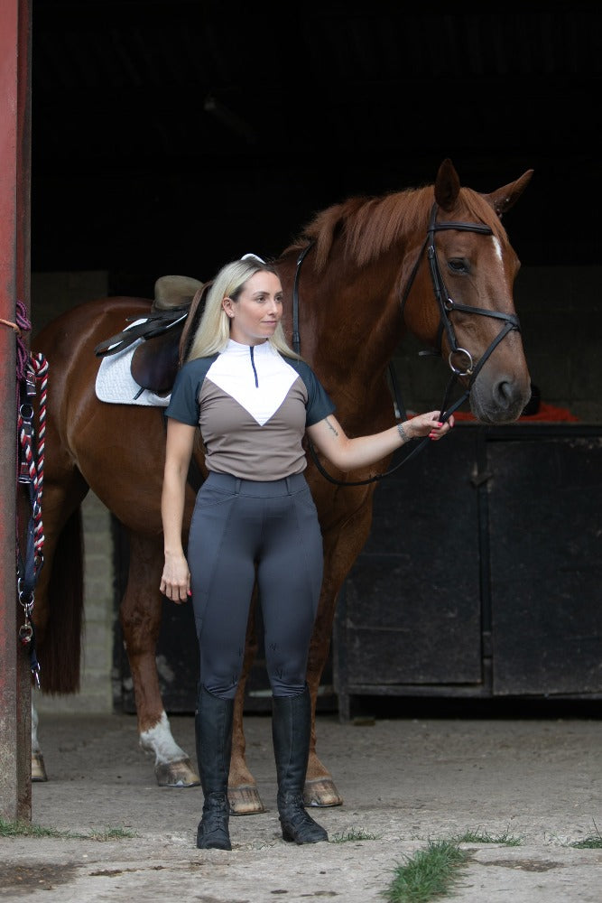 DVR Equestrian Graphite Grey Penny Pull On Jodhpurs with belt loops and deep waist pockets