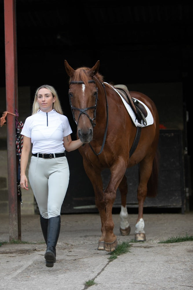DVR Equestrian competitionwear Santos shirt in white mesh with Penny Pull Ons
