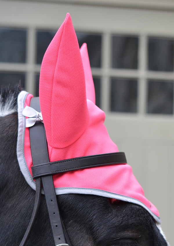 High visibility Stretch and Breathe Fly Veil - Raspberry Pink - DVR Equestrian Ltd