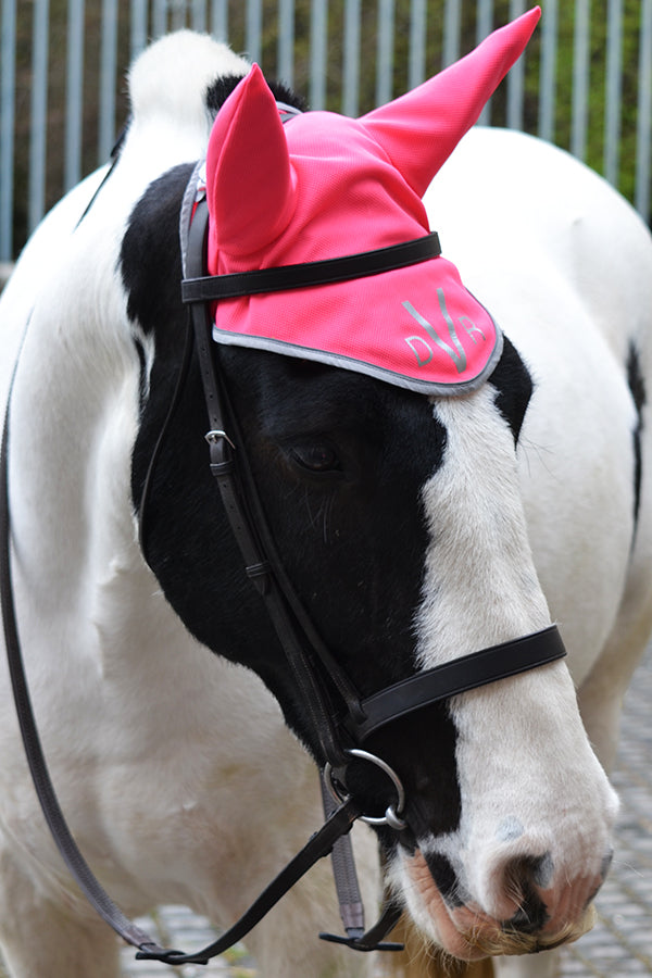 High visibility Stretch and Breathe Fly Veil - Raspberry Pink - DVR Equestrian Ltd