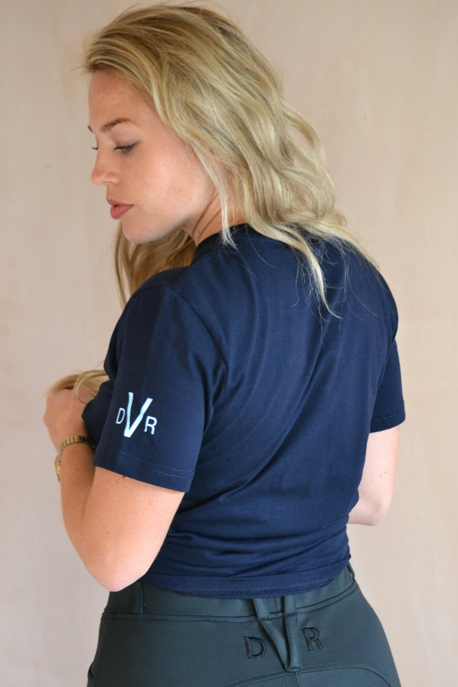 DVR Equestrian navy blue Charity Courage T-shirt in organic cotton