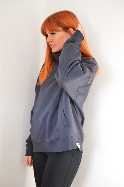 DVR Equestrian Organic Cotton and recycled polyester slouchy sweatshirt in graphite grey